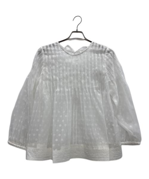 Ample（アンプル）Ample (アンプル) シアーブラウス ホワイト サイズ:F 未使用品の古着・服飾アイテム