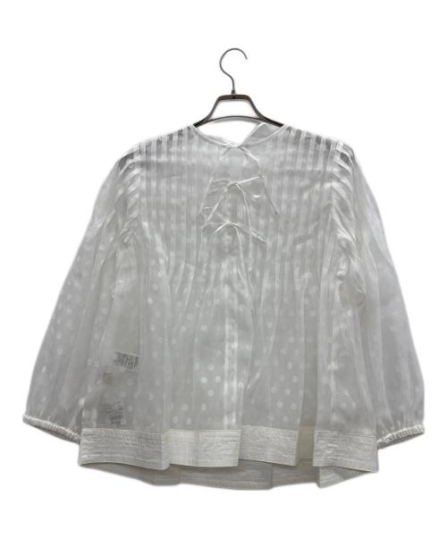 Ample（アンプル）Ample (アンプル) シアーブラウス ホワイト サイズ:F 未使用品の古着・服飾アイテム