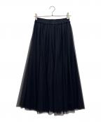 Spick and Spanスピック＆スパン）の古着「チュールロングスカート」｜ブラック