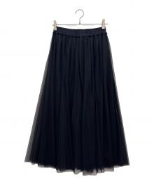 Spick and Span（スピック＆スパン）の古着「チュールロングスカート」｜ブラック