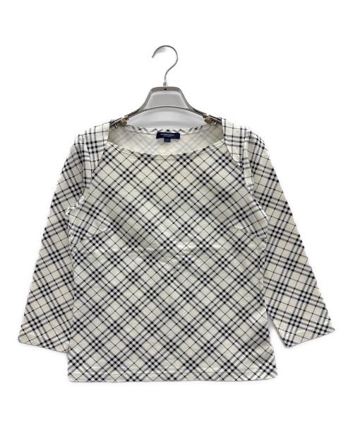 BURBERRY LONDON（バーバリーロンドン）BURBERRY LONDON (バーバリーロンドン) 長袖Tシャツ ホワイト×ブラック サイズ:1の古着・服飾アイテム