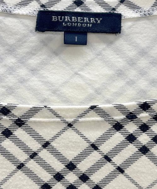 BURBERRY LONDON（バーバリーロンドン）BURBERRY LONDON (バーバリーロンドン) 長袖Tシャツ ホワイト×ブラック サイズ:1の古着・服飾アイテム