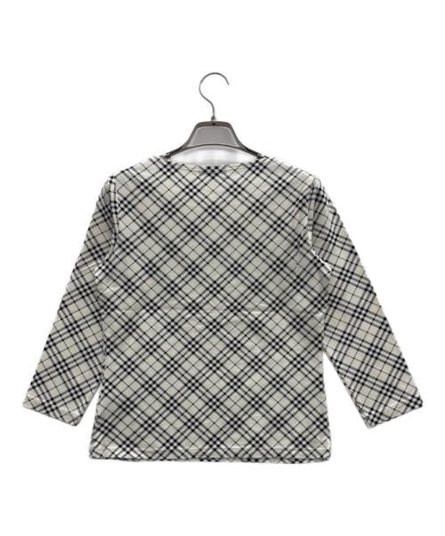BURBERRY LONDON（バーバリーロンドン）BURBERRY LONDON (バーバリーロンドン) 長袖Tシャツ ホワイト×ブラック サイズ:1の古着・服飾アイテム
