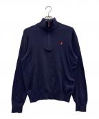 POLO RALPH LAURENポロ・ラルフローレン）の古着「ハーフジップ刺繍スウェット」｜ネイビー