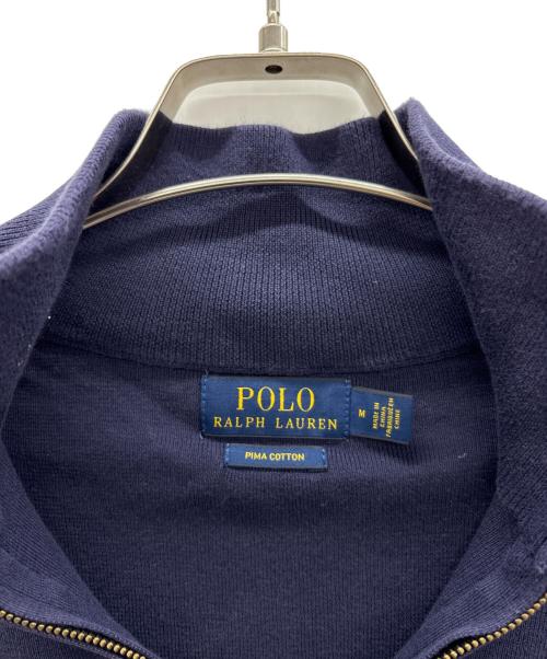POLO RALPH LAUREN（ポロ・ラルフローレン）POLO RALPH LAUREN (ポロ・ラルフローレン) ハーフジップ刺繍スウェット ネイビー サイズ:Mの古着・服飾アイテム