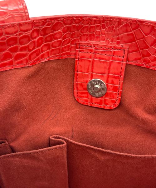 LONGEVITE（ロンジェビテ）LONGEVITE (ロンジェビテ) クロコハンドバッグ レッドの古着・服飾アイテム