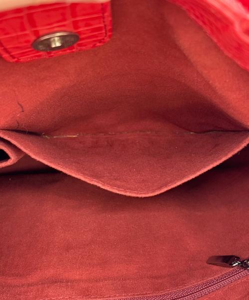 LONGEVITE（ロンジェビテ）LONGEVITE (ロンジェビテ) クロコハンドバッグ レッドの古着・服飾アイテム