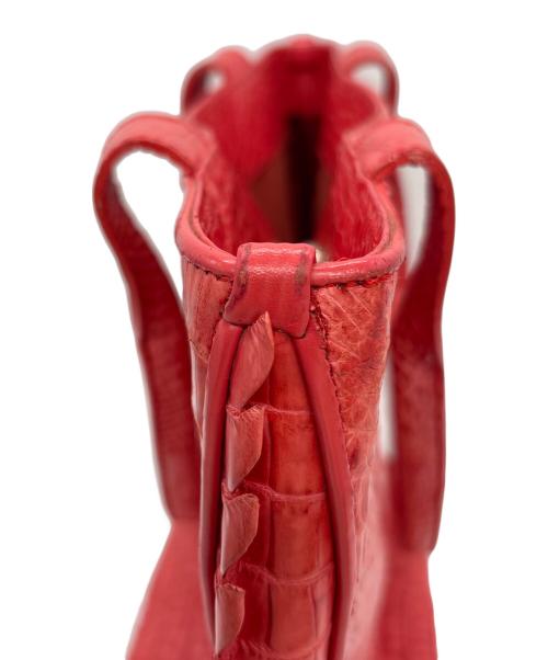 LONGEVITE（ロンジェビテ）LONGEVITE (ロンジェビテ) クロコハンドバッグ レッドの古着・服飾アイテム