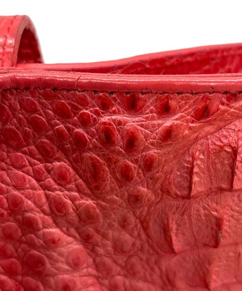 LONGEVITE（ロンジェビテ）LONGEVITE (ロンジェビテ) クロコハンドバッグ レッドの古着・服飾アイテム