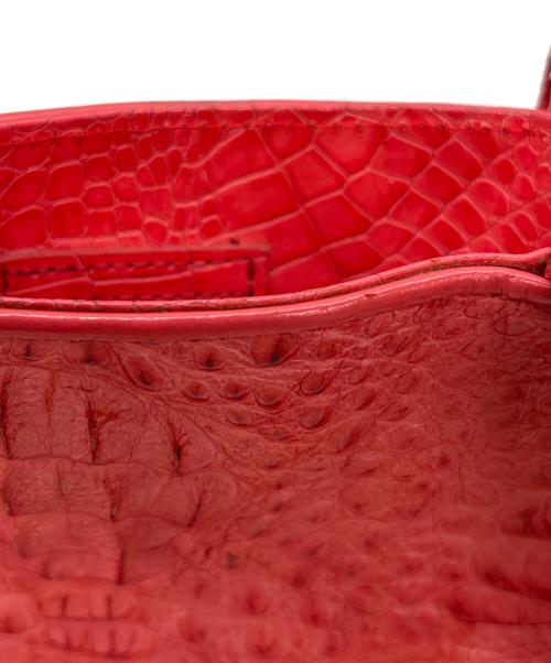 LONGEVITE（ロンジェビテ）LONGEVITE (ロンジェビテ) クロコハンドバッグ レッドの古着・服飾アイテム