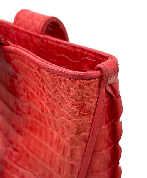 LONGEVITE（ロンジェビテ）LONGEVITE (ロンジェビテ) クロコハンドバッグ レッドの古着・服飾アイテム