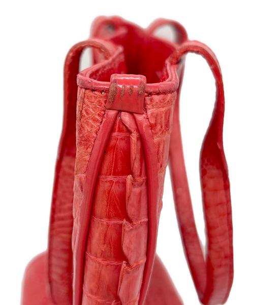 LONGEVITE（ロンジェビテ）LONGEVITE (ロンジェビテ) クロコハンドバッグ レッドの古着・服飾アイテム