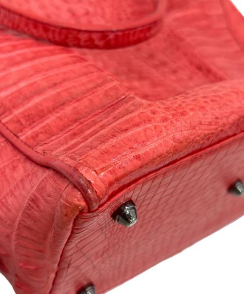 LONGEVITE（ロンジェビテ）LONGEVITE (ロンジェビテ) クロコハンドバッグ レッドの古着・服飾アイテム
