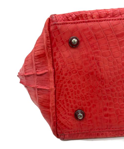 LONGEVITE（ロンジェビテ）LONGEVITE (ロンジェビテ) クロコハンドバッグ レッドの古着・服飾アイテム