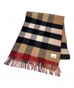 BURBERRYバーバリー）の古着「マフラー」｜レッド×ベージュ