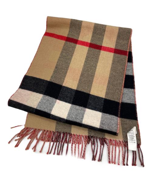 BURBERRY（バーバリー）BURBERRY (バーバリー) マフラー レッド×ベージュの古着・服飾アイテム
