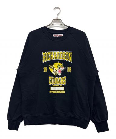Richardson リチャードソン エンボス加工 クルーネック スウェット 中古・古着通販】Richardson (リチャードソン) スウェット ブラック