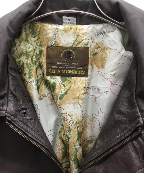 LIFE MEMBERS（-）LIFE MEMBERS (-) A-2レザーフライトジャケット ブラウン サイズ:XLの古着・服飾アイテム
