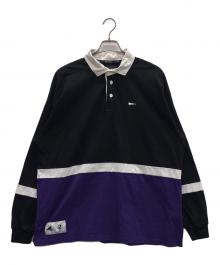 DESCENDANT（ディセンダント）の古着「ラガーシャツ」｜ブラック×パープル