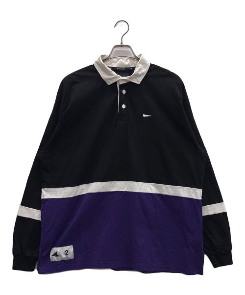 DESCENDANT（ディセンダント）DESCENDANT (ディセンダント) ラガーシャツ ブラック×パープル サイズ:2の古着・服飾アイテム