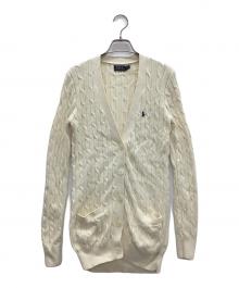 POLO RALPH LAUREN（ポロ・ラルフローレン）の古着「ケーブルニットカーディガン」｜オフホワイト