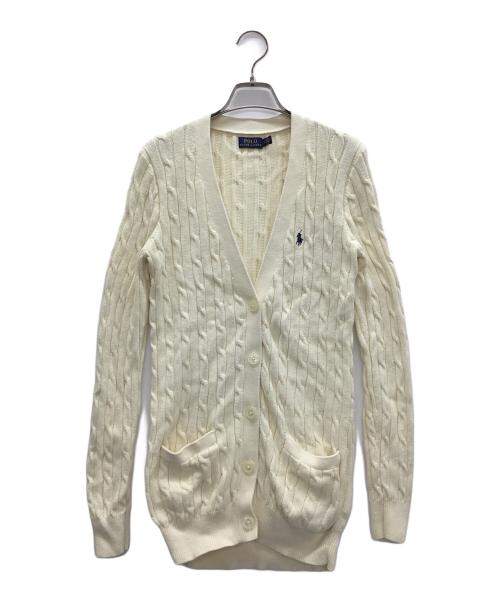 POLO RALPH LAUREN（ポロ・ラルフローレン）POLO RALPH LAUREN (ポロ・ラルフローレン) ケーブルニットカーディガン オフホワイト サイズ:Sの古着・服飾アイテム