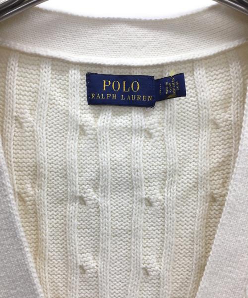 POLO RALPH LAUREN（ポロ・ラルフローレン）POLO RALPH LAUREN (ポロ・ラルフローレン) ケーブルニットカーディガン オフホワイト サイズ:Sの古着・服飾アイテム