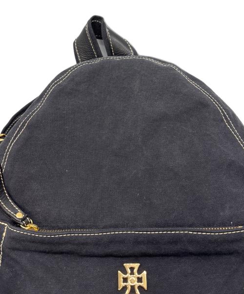 Vivienne Westwood（ヴィヴィアンウエストウッド）Vivienne Westwood (ヴィヴィアンウエストウッド) キャンバスバックパック ブラック×ゴールドの古着・服飾アイテム
