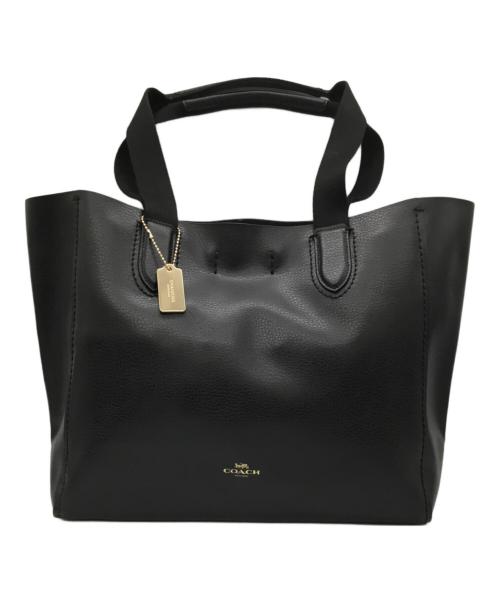 COACH（コーチ）COACH (コーチ) ダービー ペブル レザー トートバッグ ブラックの古着・服飾アイテム