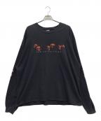 HARLEY-DAVIDSONハーレーダビッドソン）の古着「ロングスリーブカットソー」｜ブラック×オレンジ