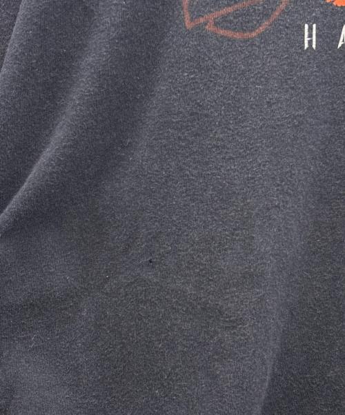 HARLEY-DAVIDSON（ハーレーダビッドソン）HARLEY-DAVIDSON (ハーレーダビッドソン) ロングスリーブカットソー ブラック×オレンジ サイズ:3XLの古着・服飾アイテム