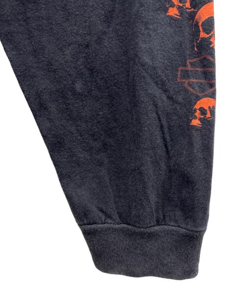 HARLEY-DAVIDSON（ハーレーダビッドソン）HARLEY-DAVIDSON (ハーレーダビッドソン) ロングスリーブカットソー ブラック×オレンジ サイズ:3XLの古着・服飾アイテム