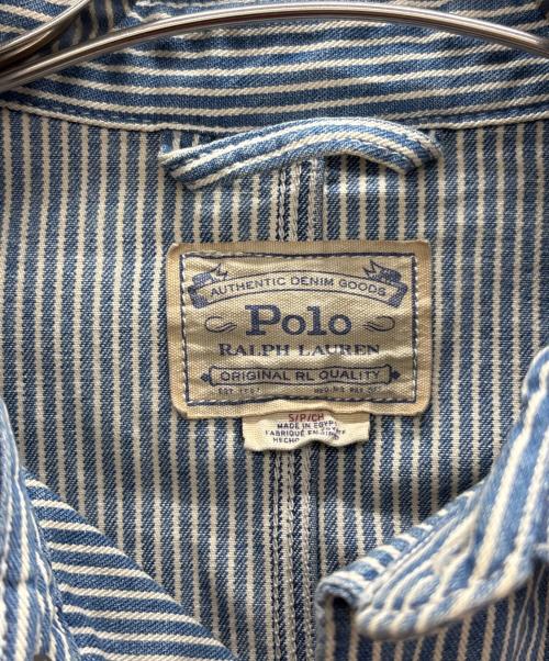 POLO RALPH LAUREN（ポロ・ラルフローレン）POLO RALPH LAUREN (ポロ・ラルフローレン) カバーオール ブルー×ホワイト サイズ:Sの古着・服飾アイテム