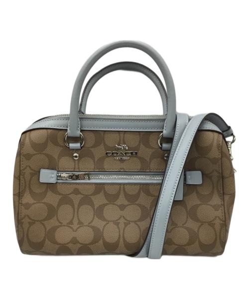 COACH（コーチ）COACH (コーチ) 2WAYショルダーバッグ ブラウン×ブルーの古着・服飾アイテム