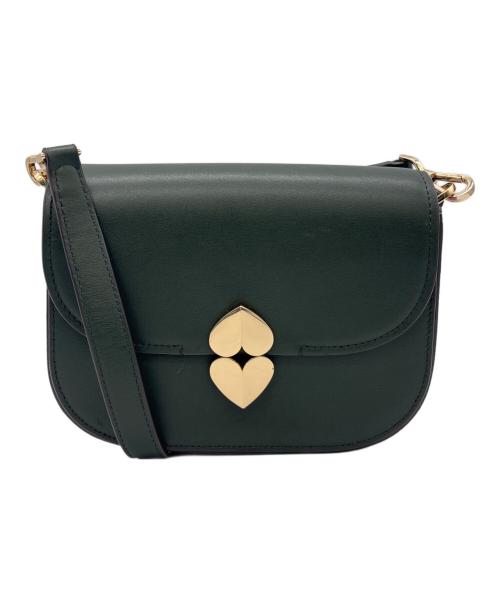 Kate Spade（ケイトスペード）Kate Spade (ケイトスペード) ルラスモールサドルバック グリーン×レッドの古着・服飾アイテム