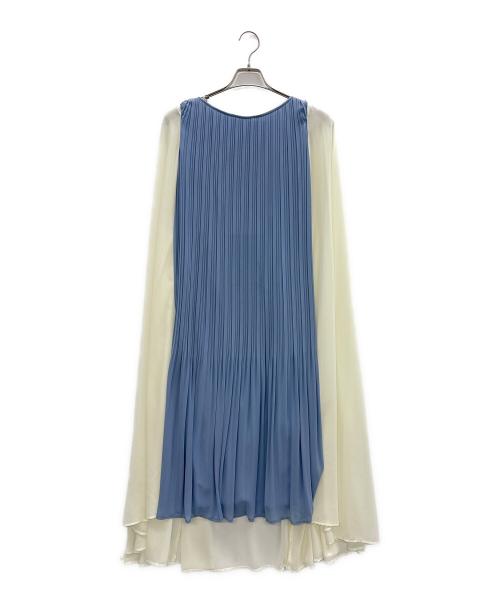 JENNE（ジェンヌ）JENNE (ジェンヌ) 2wayケープレイヤードワンピース ホワイト×ブルー サイズ:Lの古着・服飾アイテム