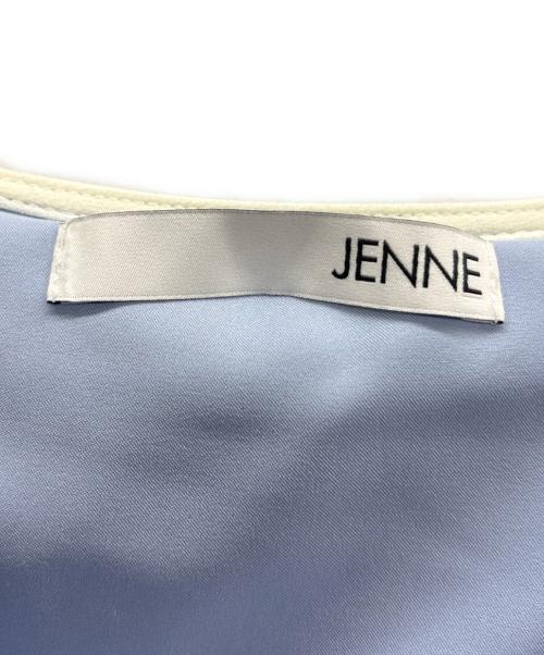 JENNE（ジェンヌ）JENNE (ジェンヌ) 2wayケープレイヤードワンピース ホワイト×ブルー サイズ:Lの古着・服飾アイテム