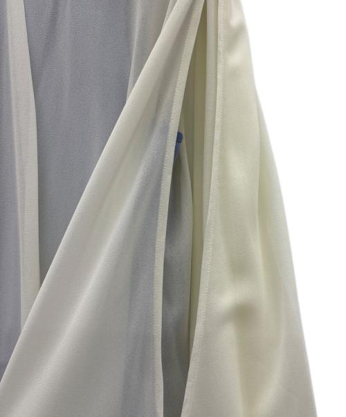 JENNE（ジェンヌ）JENNE (ジェンヌ) 2wayケープレイヤードワンピース ホワイト×ブルー サイズ:Lの古着・服飾アイテム