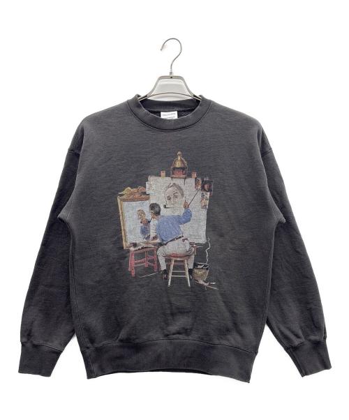 BEAUTY&YOUTH（ビューティーアンドユース）BEAUTY&YOUTH (ビューティーアンドユース) プリントスウェット ブラック サイズ:Mの古着・服飾アイテム