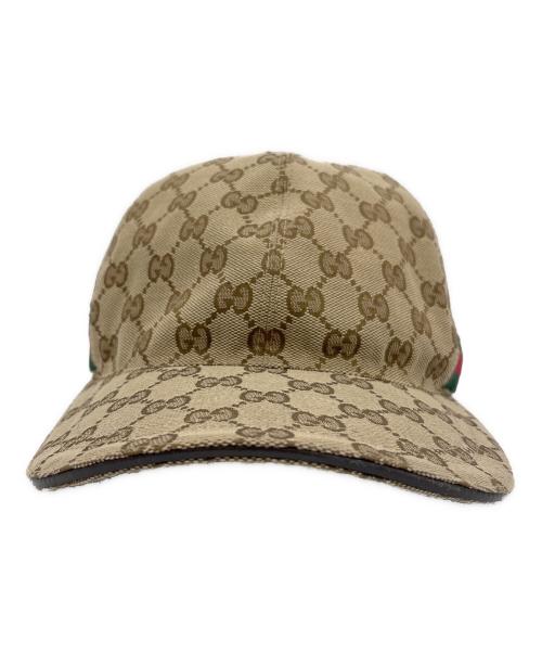 GUCCI（グッチ）GUCCI (グッチ) ベースボールキャップ ブラウン サイズ:L(59cm)の古着・服飾アイテム