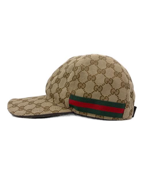 GUCCI（グッチ）GUCCI (グッチ) ベースボールキャップ ブラウン サイズ:L(59cm)の古着・服飾アイテム