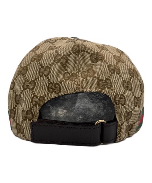 GUCCI（グッチ）GUCCI (グッチ) ベースボールキャップ ブラウン サイズ:L(59cm)の古着・服飾アイテム