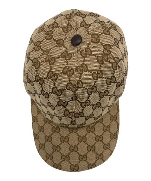 GUCCI（グッチ）GUCCI (グッチ) ベースボールキャップ ブラウン サイズ:L(59cm)の古着・服飾アイテム