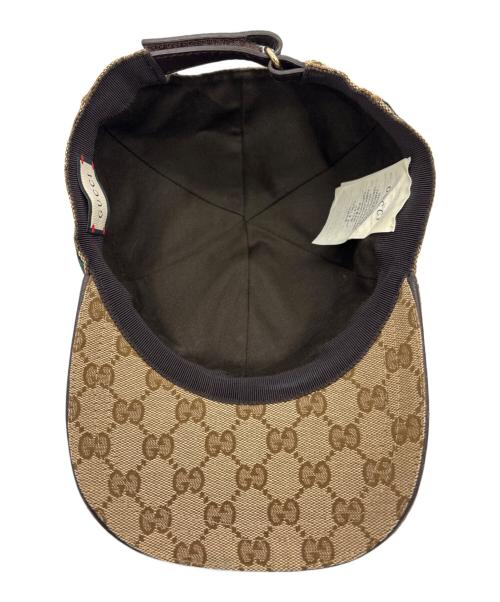 GUCCI（グッチ）GUCCI (グッチ) ベースボールキャップ ブラウン サイズ:L(59cm)の古着・服飾アイテム