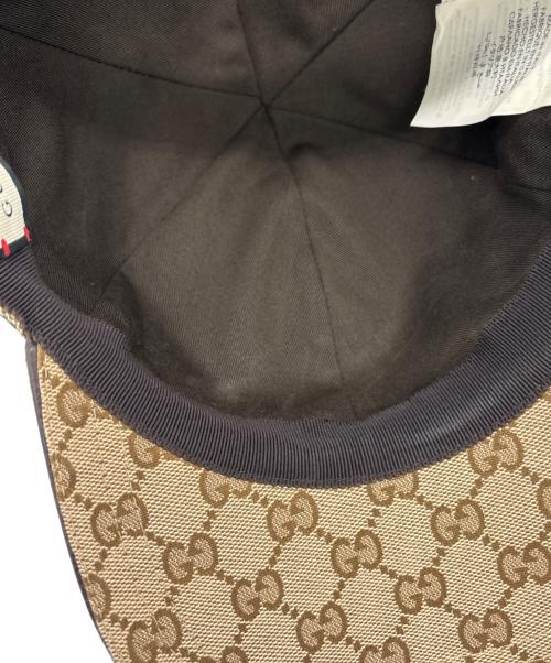 GUCCI（グッチ）GUCCI (グッチ) ベースボールキャップ ブラウン サイズ:L(59cm)の古着・服飾アイテム