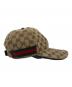中古・古着 GUCCI (グッチ) ベースボールキャップ ブラウン サイズ:L(59cm)：20000円