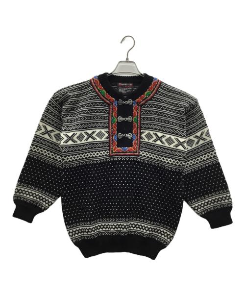 norwool（ノーウール）norwool (ノーウール) ノルディックセーター ブラック×ホワイト サイズ:Sの古着・服飾アイテム