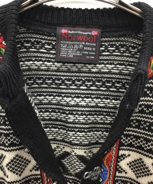 norwool（ノーウール）norwool (ノーウール) ノルディックセーター ブラック×ホワイト サイズ:Sの古着・服飾アイテム