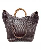 GUCCIグッチ）の古着「バンブー編み込みバッグ」｜ブラウン
