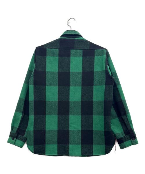 SUGAR CANE（シュガーケーン）SUGAR CANE (シュガーケーン) ウールバッファローチェックシャツジャケット グリーン×ブラック サイズ:Mの古着・服飾アイテム